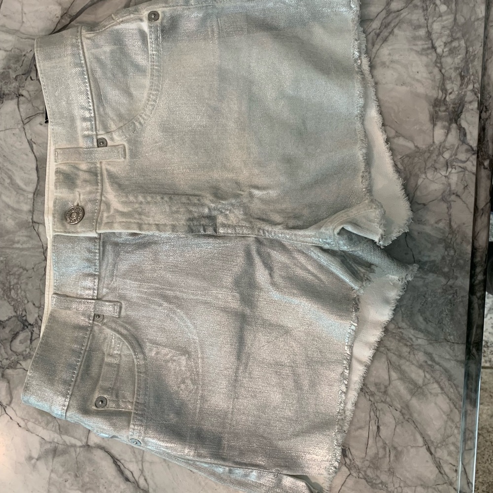 Metallic finish shorts